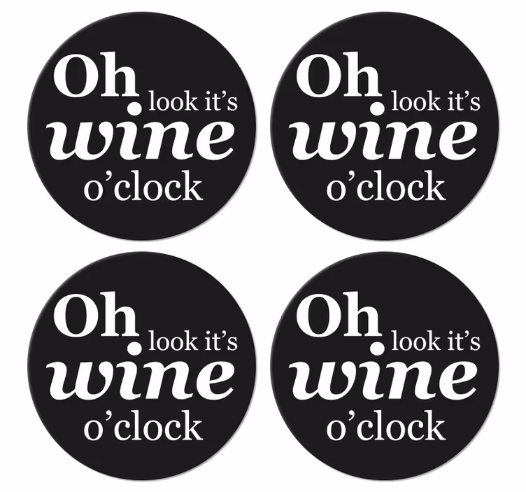 Posavasos con frases Oración oh mira es posavasos de vino en punt - TenVinilo