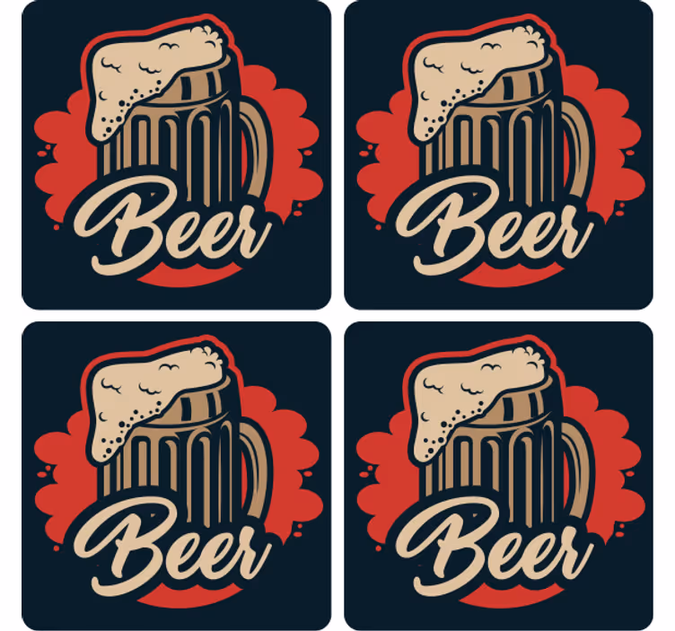 Posavasos cerveza ilustración de jarra espumosa - TenVinilo