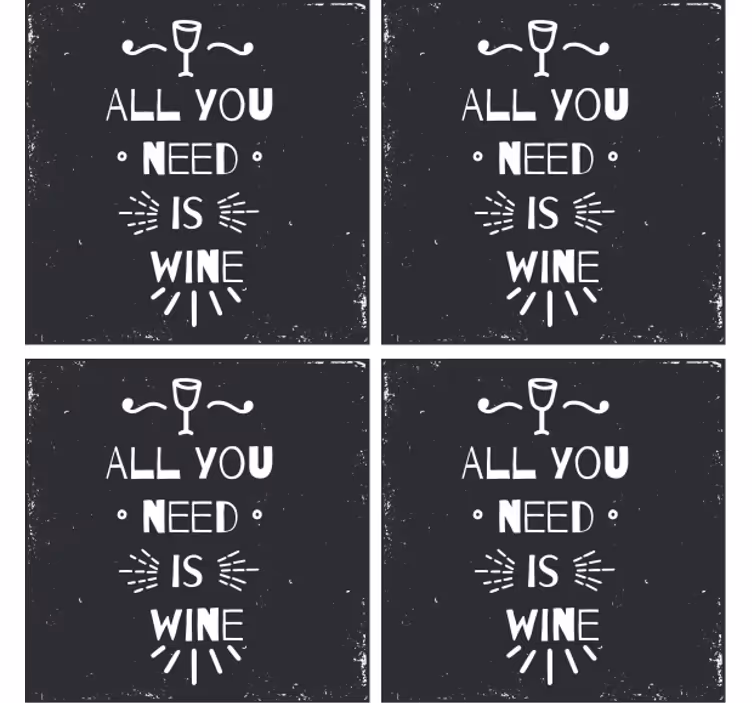 Posavasos con frases la necesidad del vino - TenVinilo