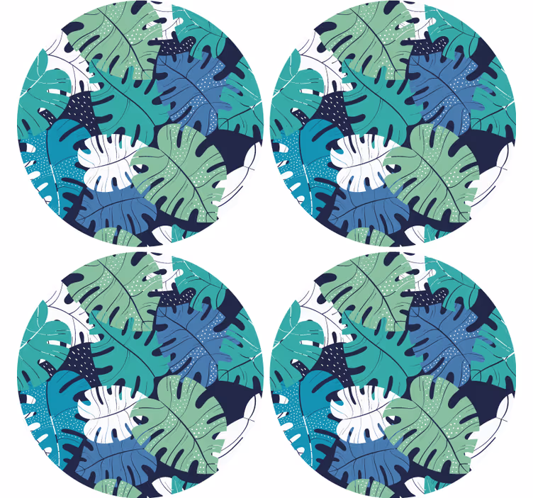 Posavasos emblema de hoja tropical - TenVinilo