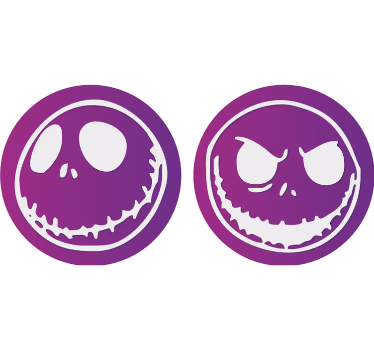 Posavasos halloween caras de calavera - TenVinilo