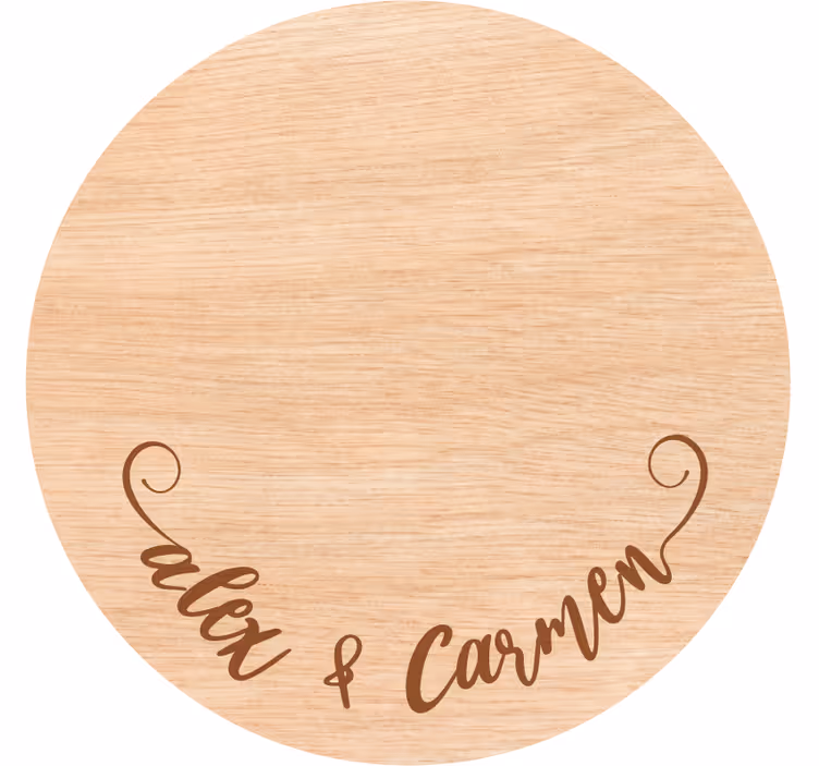 Posavasos boda Elegante con texto - TenVinilo