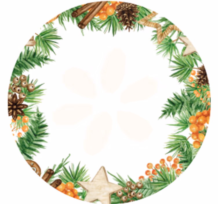 Posavasos navideño con acentos de vegetación festiva - TenVinilo