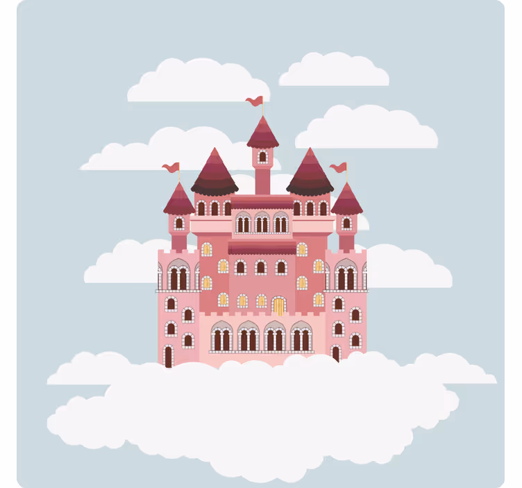 Posavasos frikis ilustración de castillo de cuento - TenVinilo