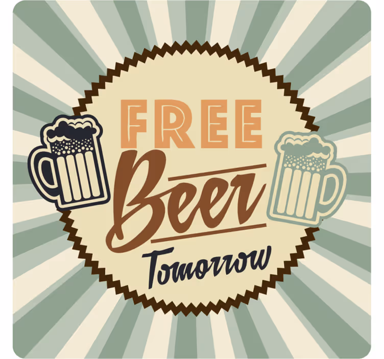 Posavasos cerveza anuncio retro cerveza gratis - TenVinilo