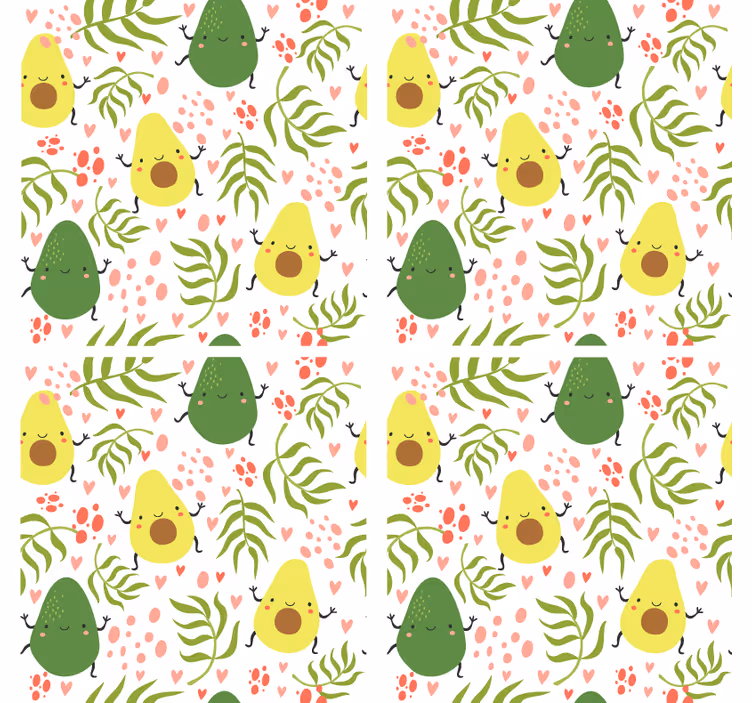 Posavasos frikis patrón de aguacate adorable - TenVinilo