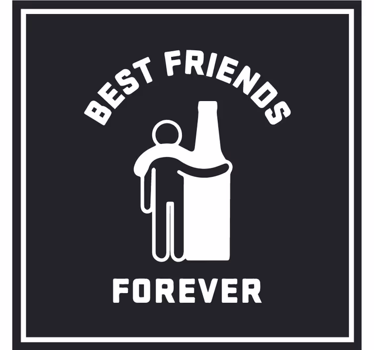 Posavasos cerveza mejores amigos abrazan cerveza - TenVinilo