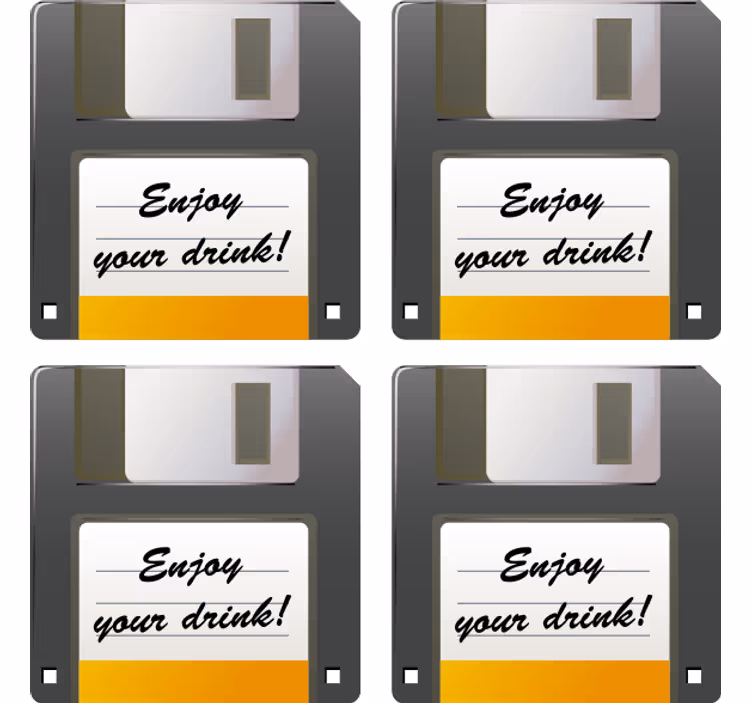 Posavasos recordatorio de bebida floppy disk - TenVinilo