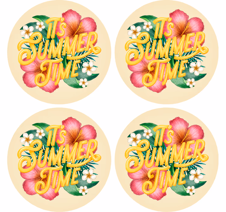 Posavasos con frases cita floral de verano - TenVinilo