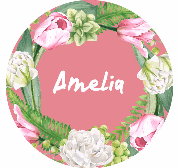 Posavasos con nombre tulipán en círculo - TenVinilo