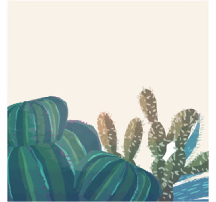 Posavasos textura Patrón circular de madera cactus tropical - TenVinilo