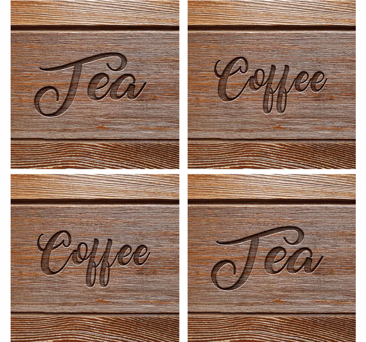 Posavasos con frases de textura madera - TenVinilo