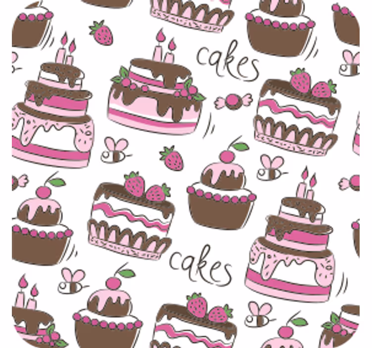 Posavasos boda ilustración de postres caprichosos - TenVinilo