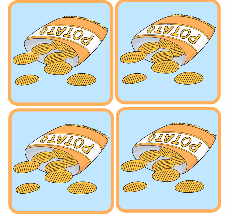 Posavasos frikis ilustración de bolsa de snacks - TenVinilo