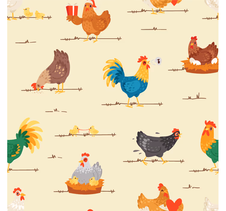 Posavasos moderno animales de granja coloridos - TenVinilo