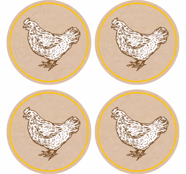 Pollito blanco sobre fondo beige posavasos - TenVinilo