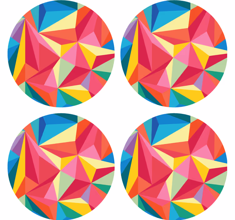 Posavasos patrones geométricos vibrantes - TenVinilo