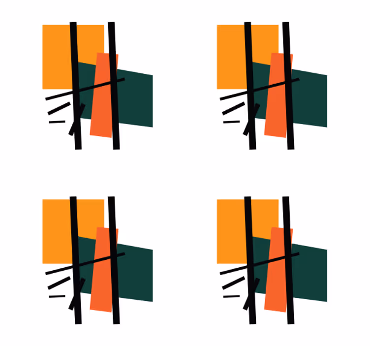Posavasos moderno figuras geométricas abstractas - TenVinilo