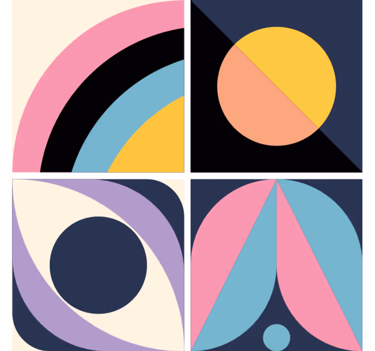 Posavasos moderno bloques de color geométrico - TenVinilo