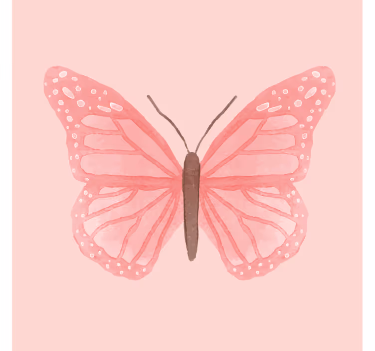Posavasos vintage ilustración de mariposa rosa - TenVinilo