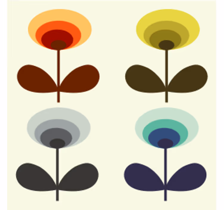 Posavasos formas florales capas - TenVinilo