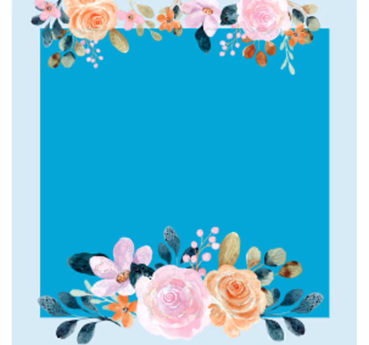 Posavasos personalizable rectángulo floral accent - TenVinilo