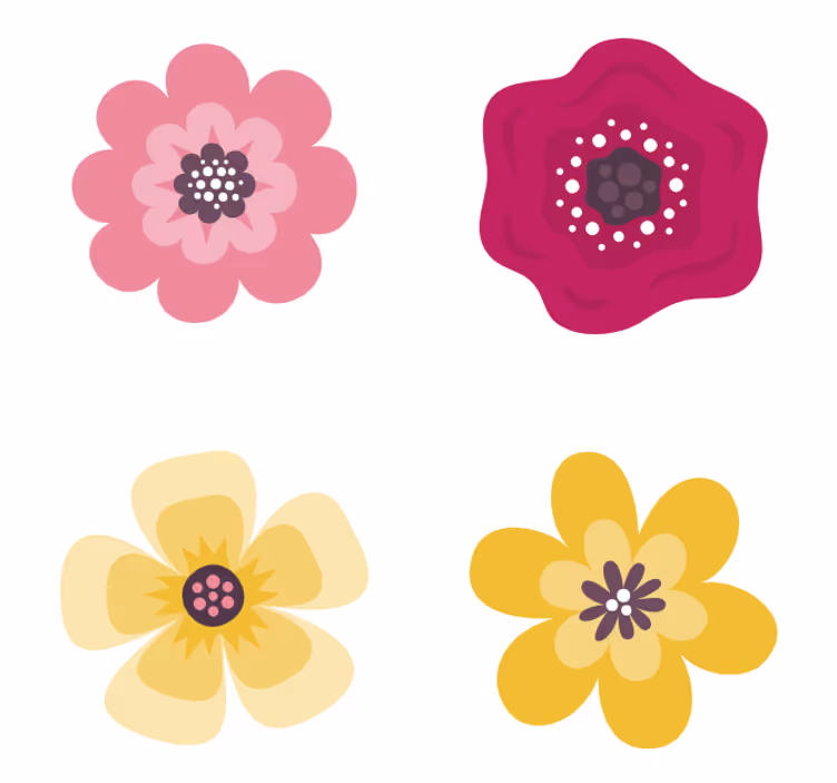 Posavasos moderno Silueta de flor simple - TenVinilo