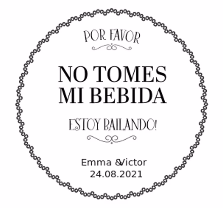 Posavasos boda Por favor no tomes mi bebida - TenVinilo