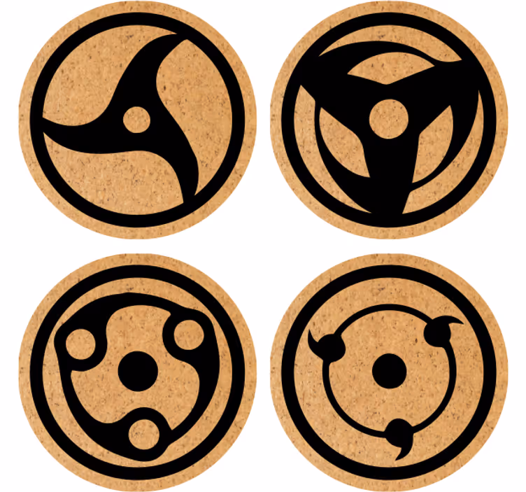Posavasos frikis Signos y simbolos de anime - TenVinilo