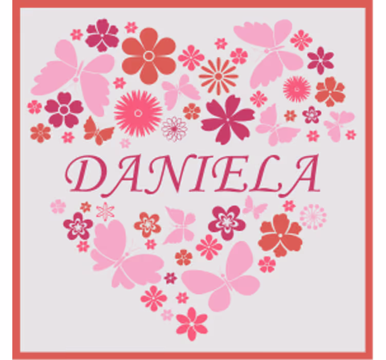 Posavasos personalizable Corazón de mariposas con nombre - TenVinilo