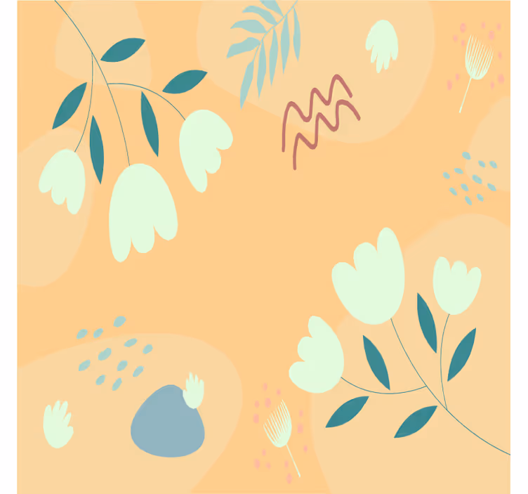 Posavasos moderno patrones florales minimalistas - TenVinilo