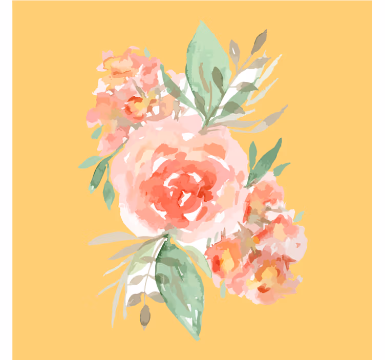 Posavasos moderno ramo floral acuarelado - TenVinilo