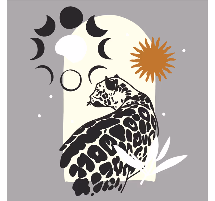 Posavasos frikis silueta elegante de leopardo - TenVinilo