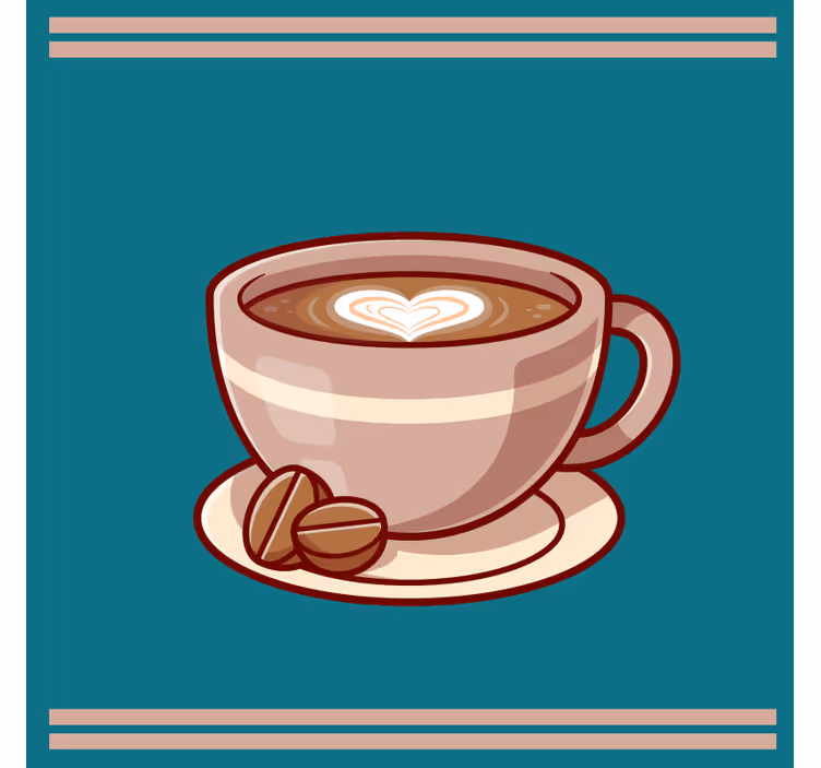 Posavasos moderno Icono de amor de café en la espuma - TenVinilo