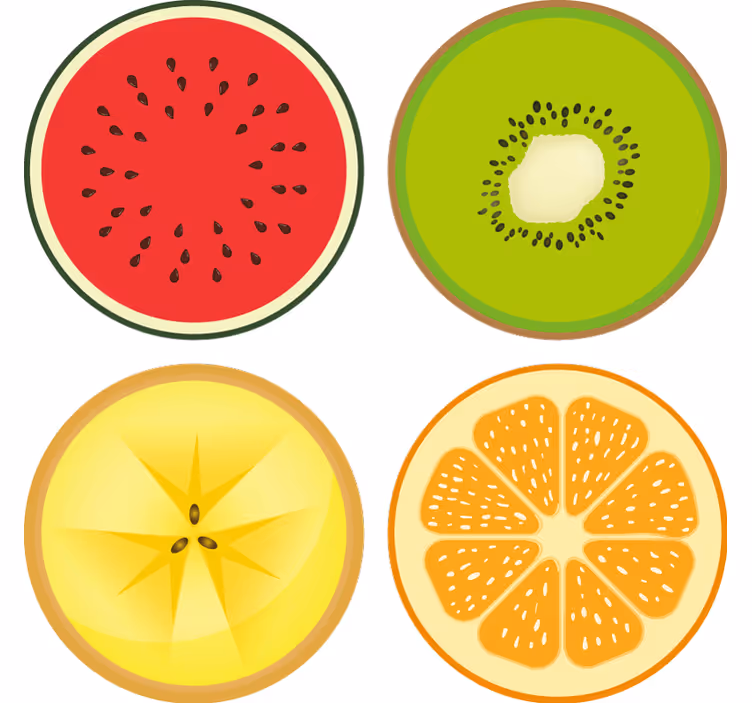 Posavasos moderno juego de posavasos en forma de fruta - TenVinilo