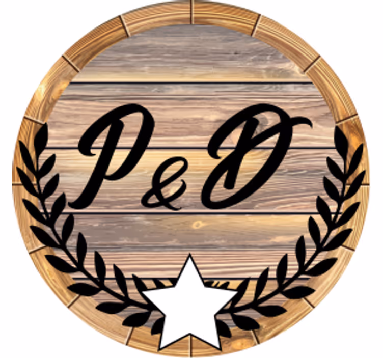 Posavasos personalizable barril de madera con iniciales - TenVinilo