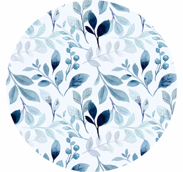 Pequeño posavasos de flores de hojas azules - TenVinilo