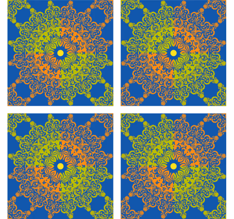 Posavasos azulejo patrón de mandala colorido - TenVinilo