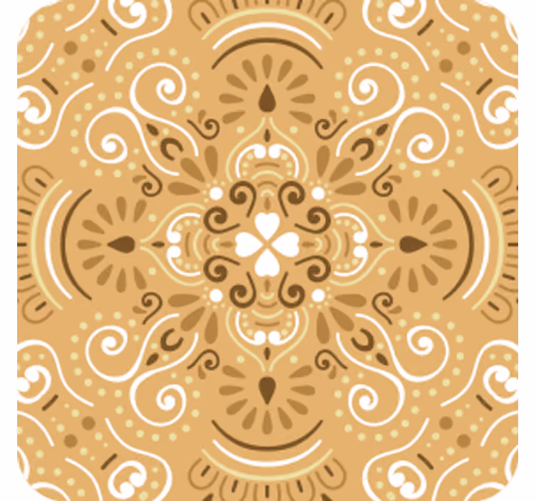 Posavasos vintage Patrón ornamental beige vintage - TenVinilo