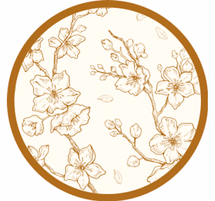 Posavasos moderno Flor de crema flor de sakura - TenVinilo