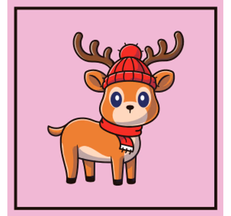 Posavasos navideño Diseño de reno bebé con nombre - TenVinilo