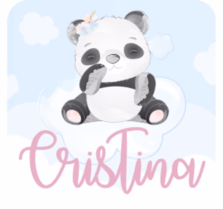 Posavasos personalizable panda juguetón - TenVinilo