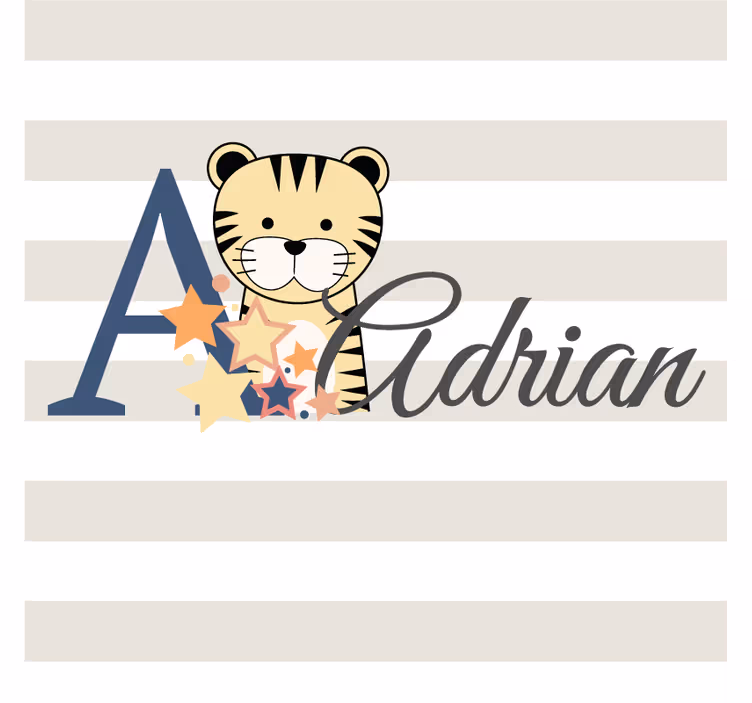 Posavasos personalizable ilustración de tigre caprichoso - TenVinilo