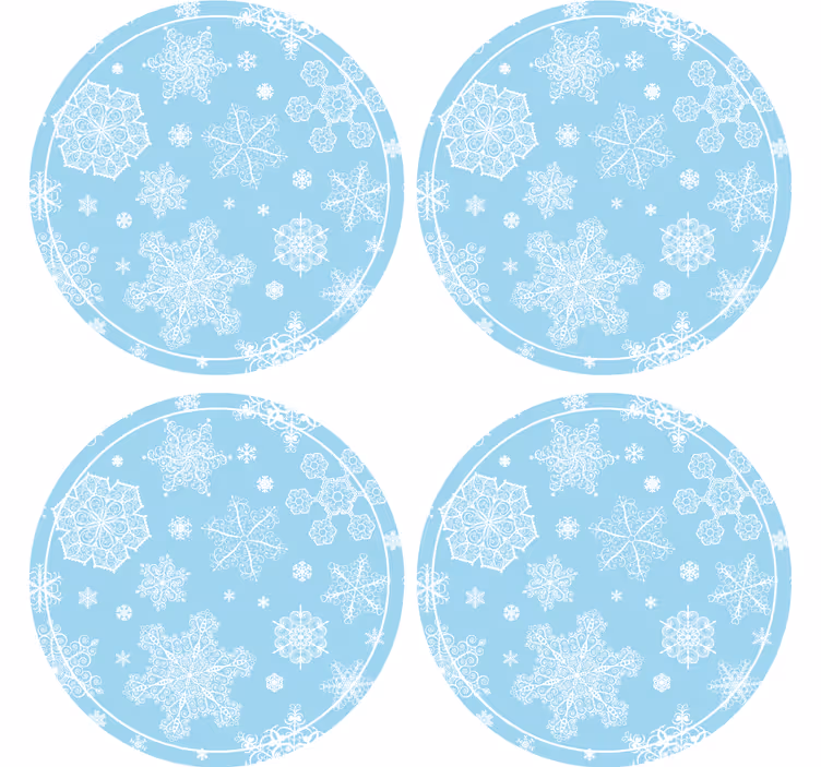 Posavasos navideño círculo de copos de nieve - TenVinilo
