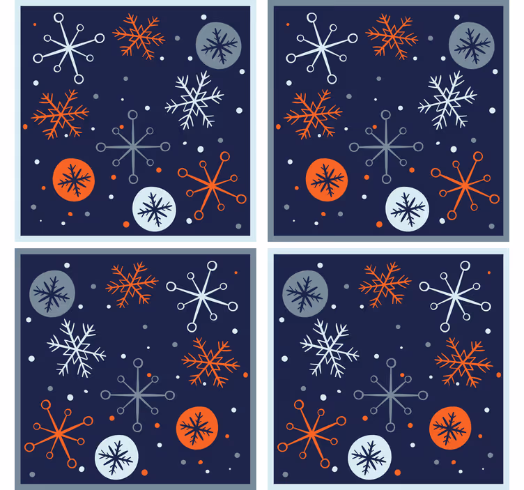 Posavasos navideño diseño de copos de nieve - TenVinilo
