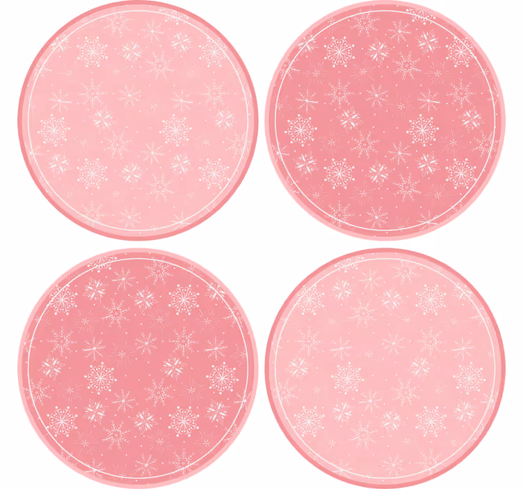 Posavasos navideño juego de patrones de copos de nieve - TenVinilo