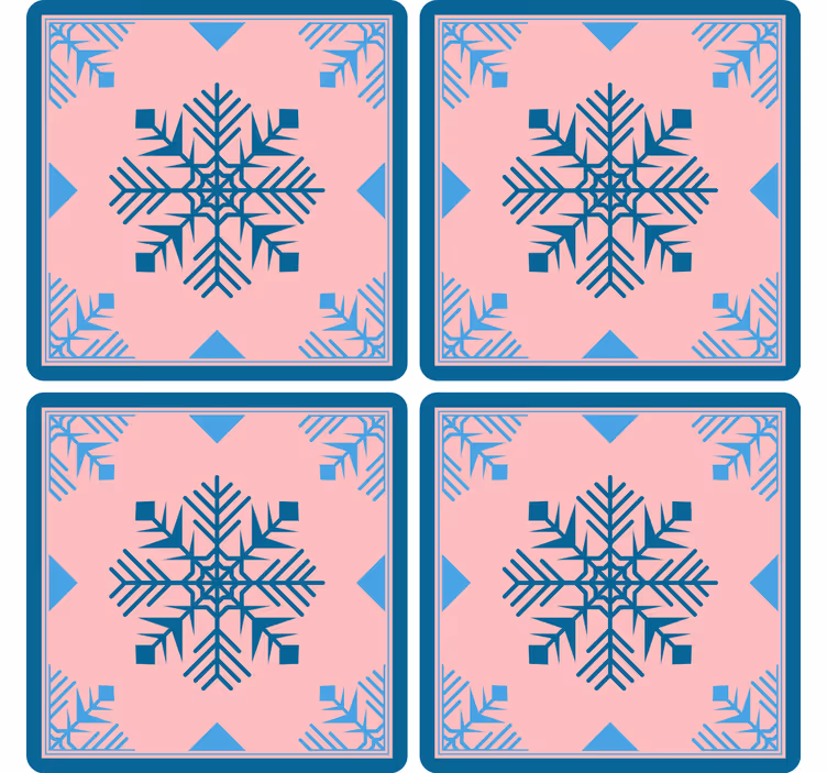 Posavasos navideño alfombrilla de silicona con copos - TenVinilo
