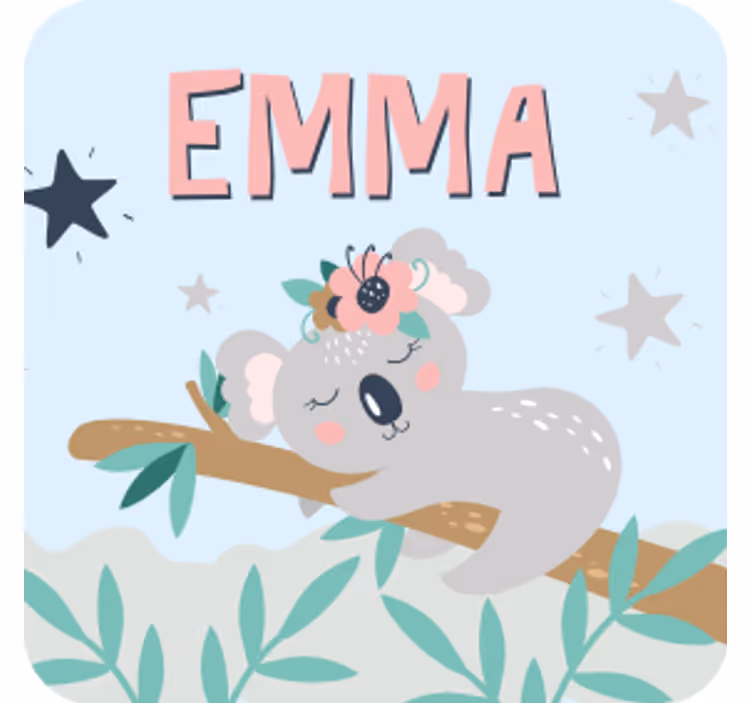 Posavasos personalizable ilustración de koala linda - TenVinilo