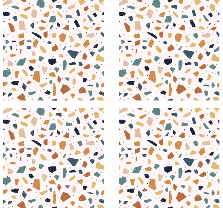 Patrón de terrazo de colores cálidos más posavasos - TenVinilo
