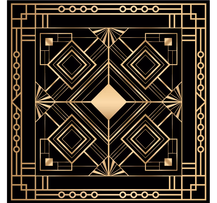 Posavasos patrón geométrico con detalles dorados - TenVinilo